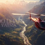 Scenic aerial view of Himalayan mountains captured during Do Dham Yatra by helicopter