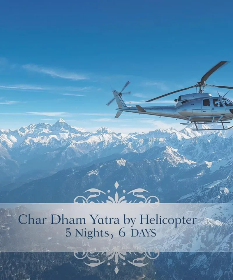 Aerial perspective of the Do Dham Yatra helicopter route, highlighting Kedarnath and Badrinath temples along with the stunning Himalayan landscapes, offering pilgrims a fast, comfortable, and memorable spiritual journey from Delhi.