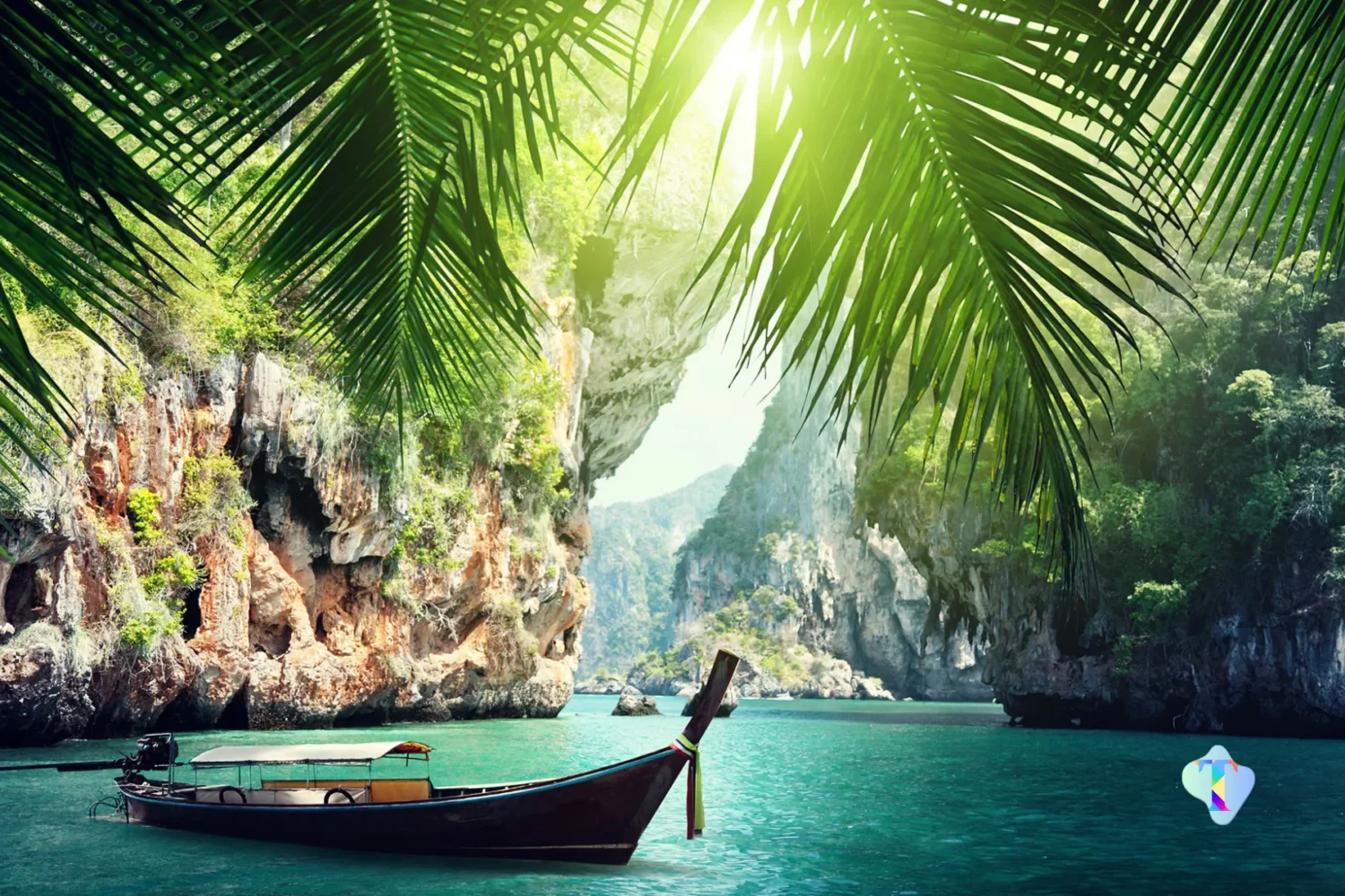 Aerial view of Thailand’s turquoise waters and sandy beaches during the 6N/7D Krabi, Phuket, and Phi Phi Island tour, offering travelers a tropical paradise experience filled with adventure and relaxation.