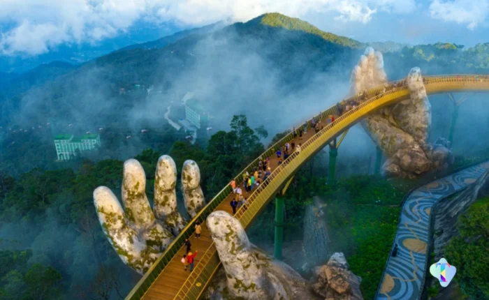 Scenic aerial view of Vietnam’s Ho Chi Minh, Da Nang, Hanoi, and Halong Bay during the 7N/8D tour, showcasing beautiful landscapes, cultural landmarks, and an unforgettable travel experience for tourists.