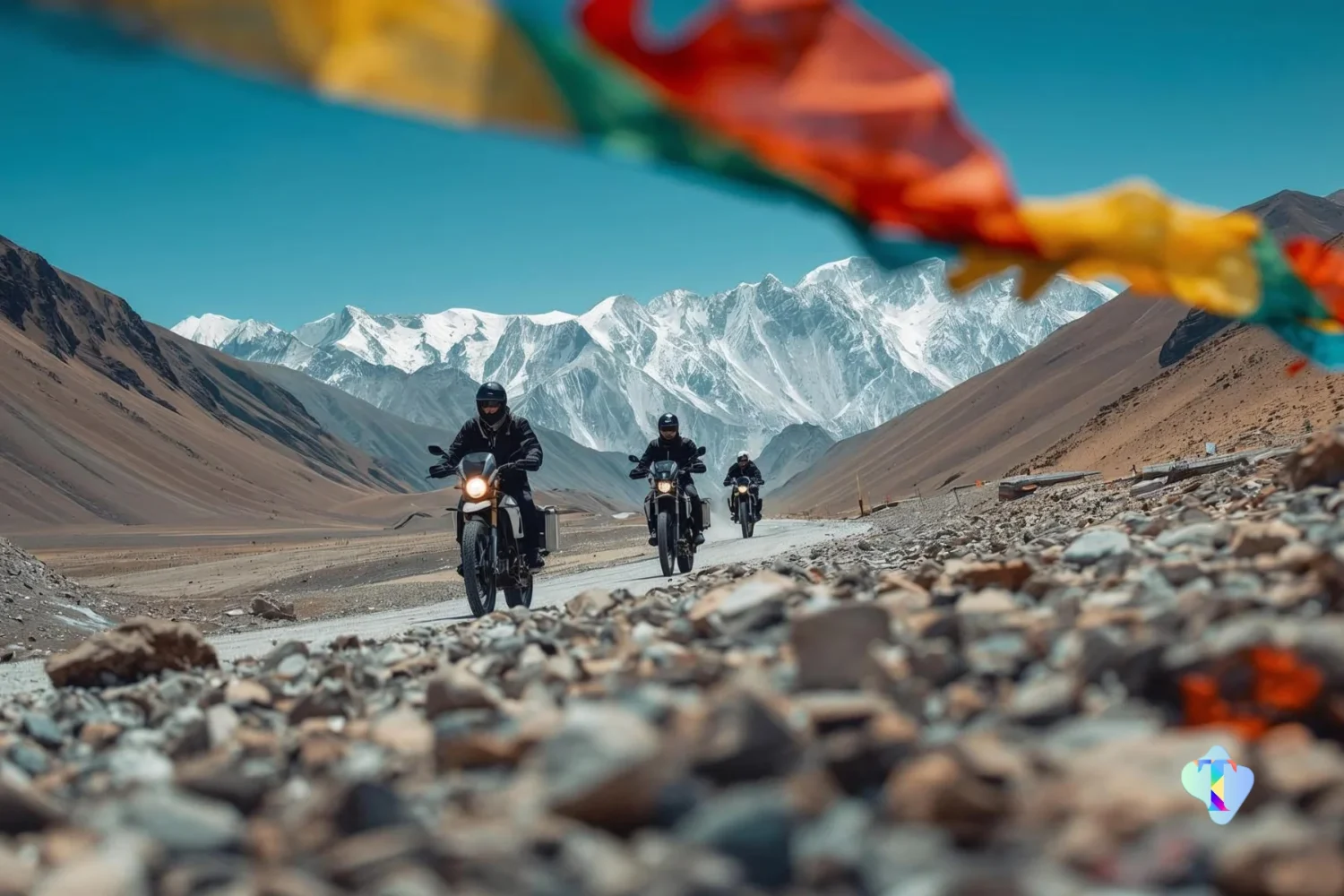 Riders exploring offbeat trails of Leh Ladakh during the Ultimate Circuit with Tripvedas Yatra and Holidays, covering Hanle, Umling La and Tso Moriri