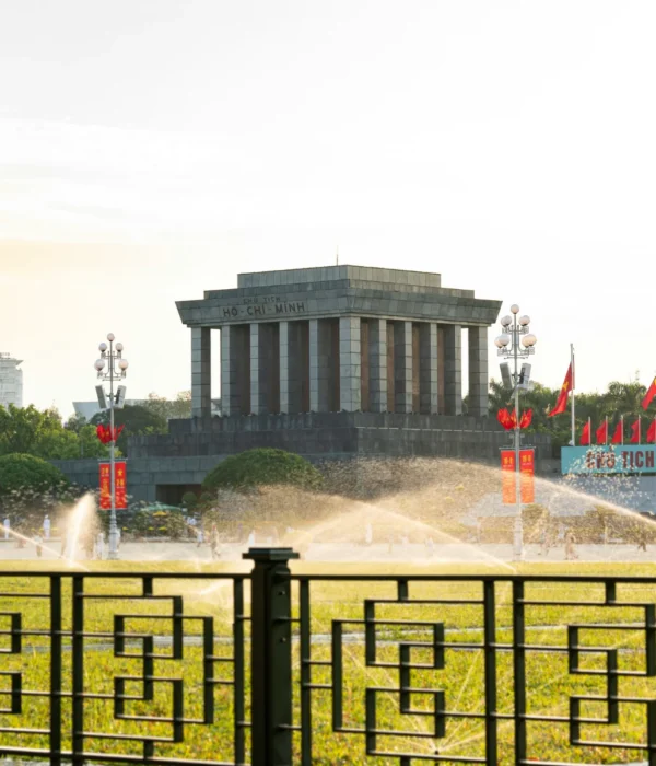Scenic aerial view of Vietnam’s iconic destinations including Ho Chi Minh, Da Nang, Hanoi, and Halong Bay during the 7N/8D tour, offering travelers a blend of cultural heritage, historical landmarks, and natural beauty Vietnam Tour Package