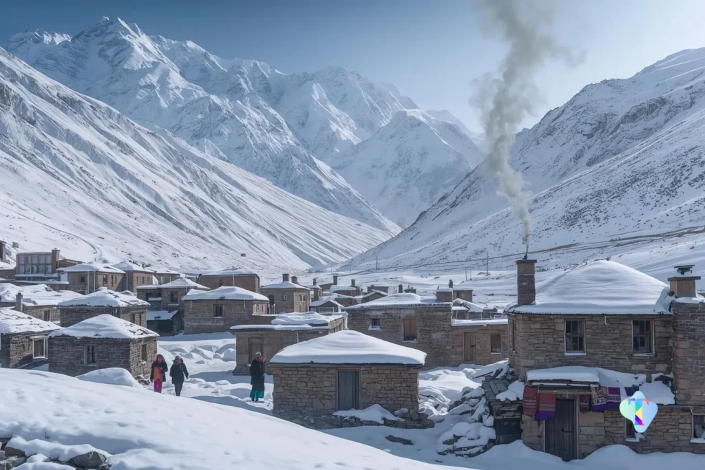 Scenic snowy vistas of Spiti Valley during winter, capturing rugged mountains and icy terrain, featured in the Winter Spiti Adventure 8N/9D tour by Tripvedas Yatra & Holidays, a leading travel agency in Delhi and India.