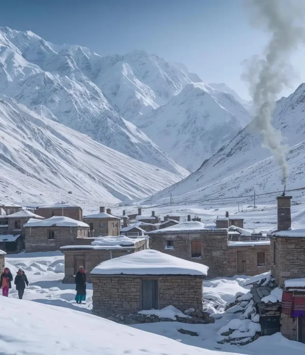 Scenic snowy vistas of Spiti Valley during winter, capturing rugged mountains and icy terrain, featured in the Winter Spiti Adventure 8N/9D tour by Tripvedas Yatra & Holidays, a leading travel agency in Delhi and India.