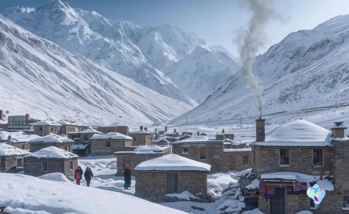 Scenic snowy vistas of Spiti Valley during winter, capturing rugged mountains and icy terrain, featured in the Winter Spiti Adventure 8N/9D tour by Tripvedas Yatra & Holidays, a leading travel agency in Delhi and India.