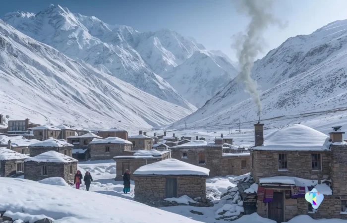 Scenic snowy vistas of Spiti Valley during winter, capturing rugged mountains and icy terrain, featured in the Winter Spiti Adventure 8N/9D tour by Tripvedas Yatra & Holidays, a leading travel agency in Delhi and India.